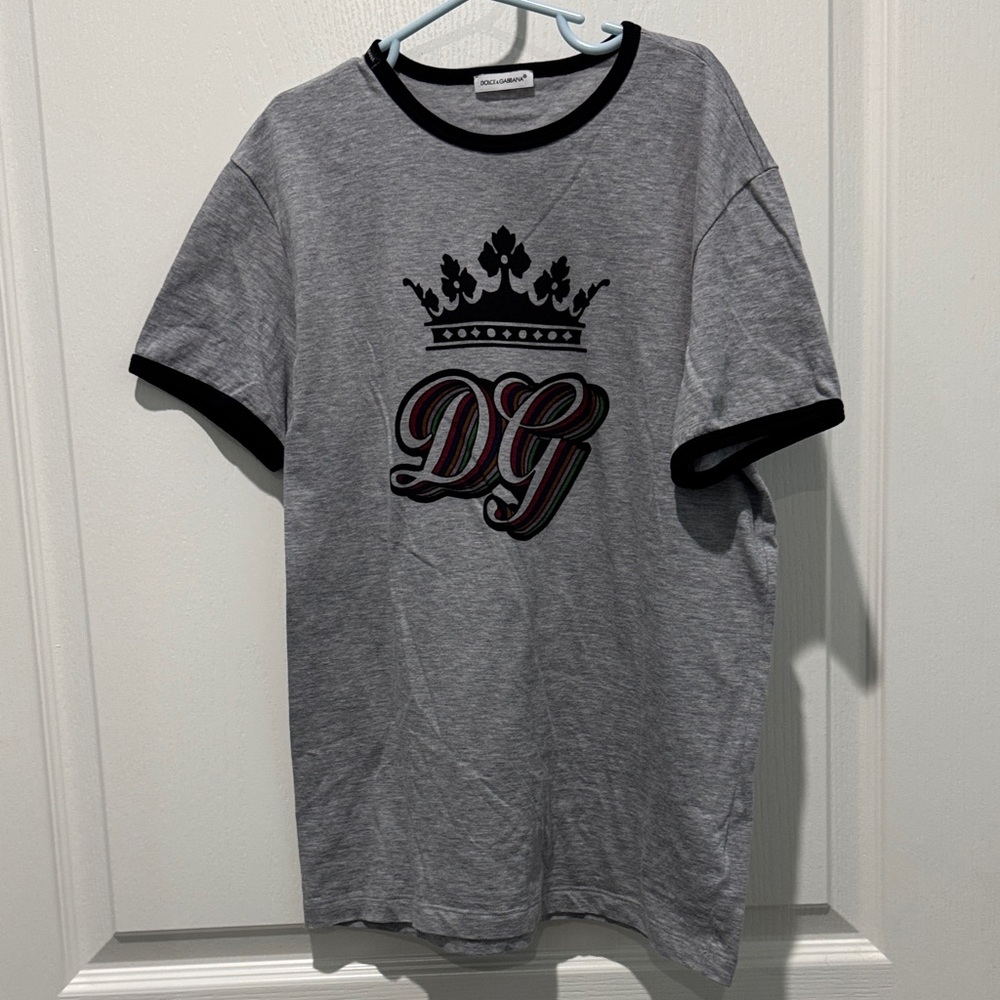 Dolce & Gabbana Gray Tee with Black Trim